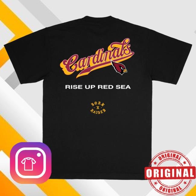 Official Born X Raised Clothing Born X Raised + Cardinals Pro Script Tee: Black NFL 2025 Kickoff