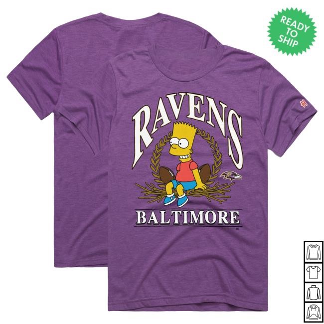 Official Baltimore Ravens Homage x The Simpsons Unisex Tee - Purple
