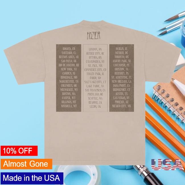 Official Hozier Shop Unreal Unearth 2025 Panel Tour Shirt