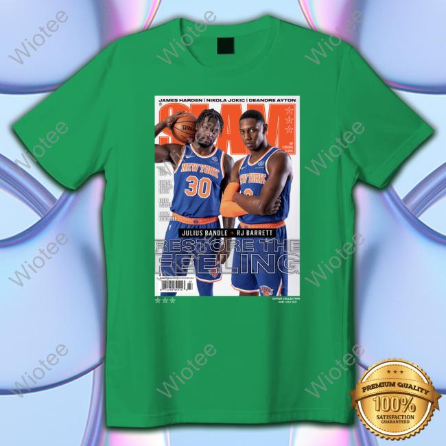 Official New York Knicks Slam Cover Julius Randle & Rj Barrett Restore The Feeling T Shirt