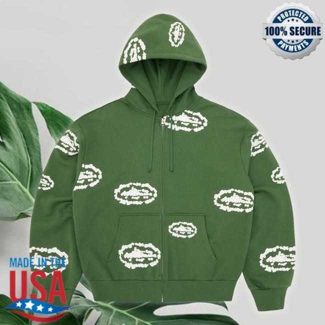 Crtz Island Wreath Zip Hoodies [Green] | Corteiz Rules The World