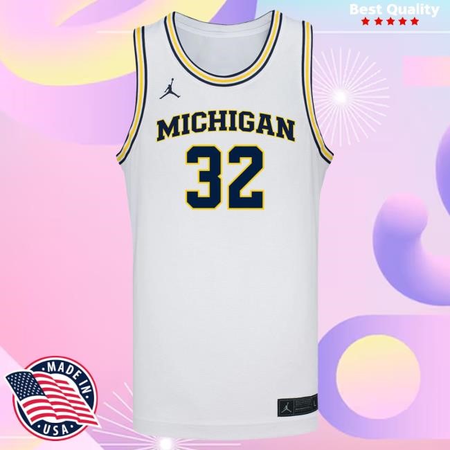 Michigan Wolverines #32 Malick Kordel Student Athlete White Basketball Jersey Shirt The M Den Shop Official