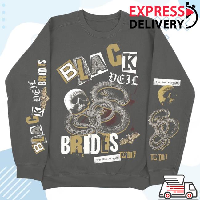 Official Black Veil Brides Merch Store Black Veil Brides Not Afraid To Die Sweater Black Veil Brides Clothing Shop