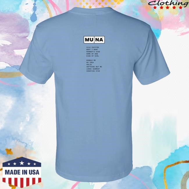 Official Muna Store Merch Muna LP3 Logo Blue Tshirt