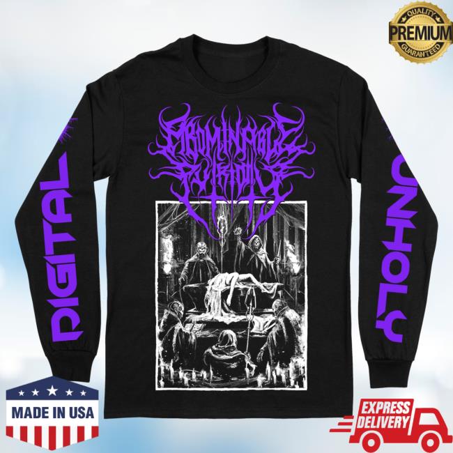 Official Indie Merch Store Shop Abominable Putridity "Digital Unholy Purple Logo" Long Sleeve Top Shirt Indiemerchstore