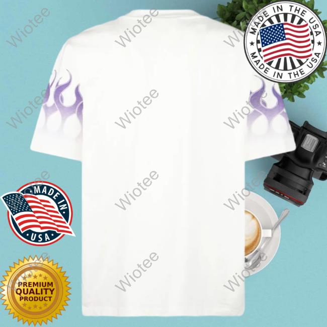 Official Vision Of Super White Tees With Purple Gradient Flames Official Vision Of Super White Hot Shirt With Purple Gradient Flames
