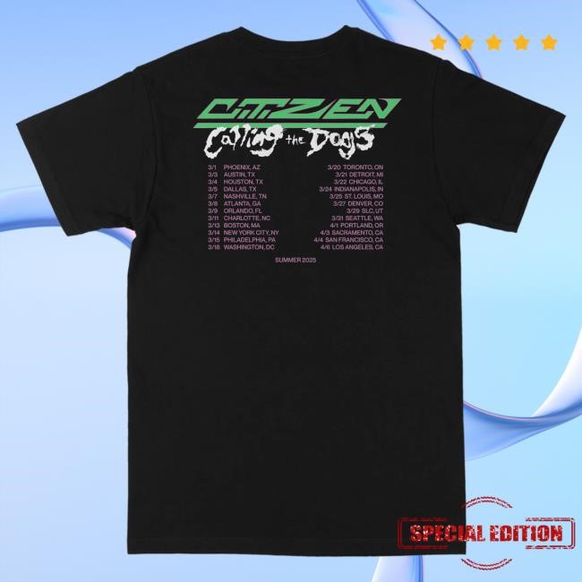 Citizen Band Frame 2025 Tour Shirts | Citizen Official Merch Store