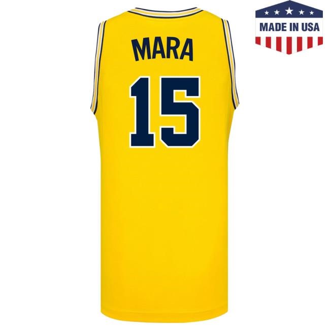 Michigan Wolverines #15 Aday Mara Student Athlete Maize Basketball Jersey New Shirt The M Den Shop Official