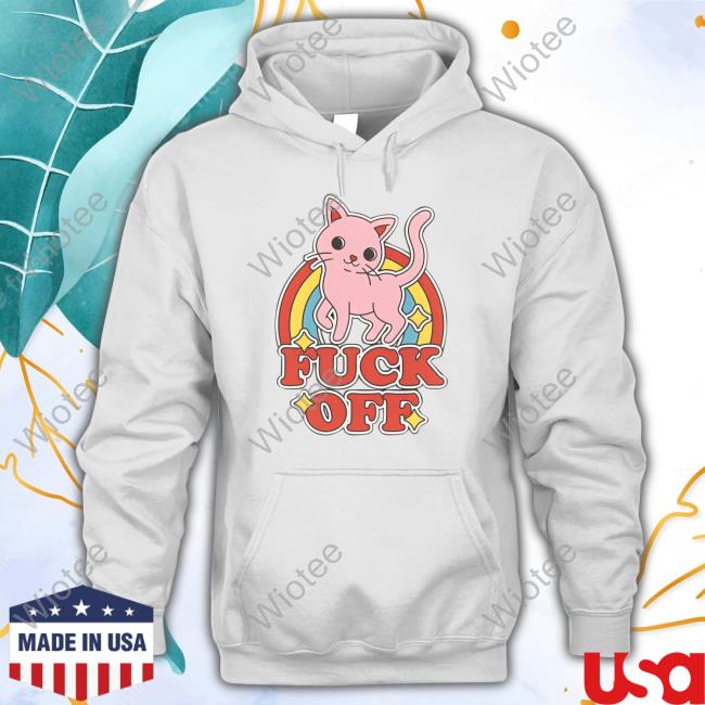 Fuck Off Cat Kitten Rainbow T Shirt