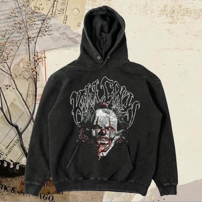 Official Kill Crew Oversized Lux "Psychotic Clown" Pullover Hoodie - Black KillCrew Official Kill Crew Oversized Lux "Psychotic Clown" Attractive Hoodie - Black KillCrew
