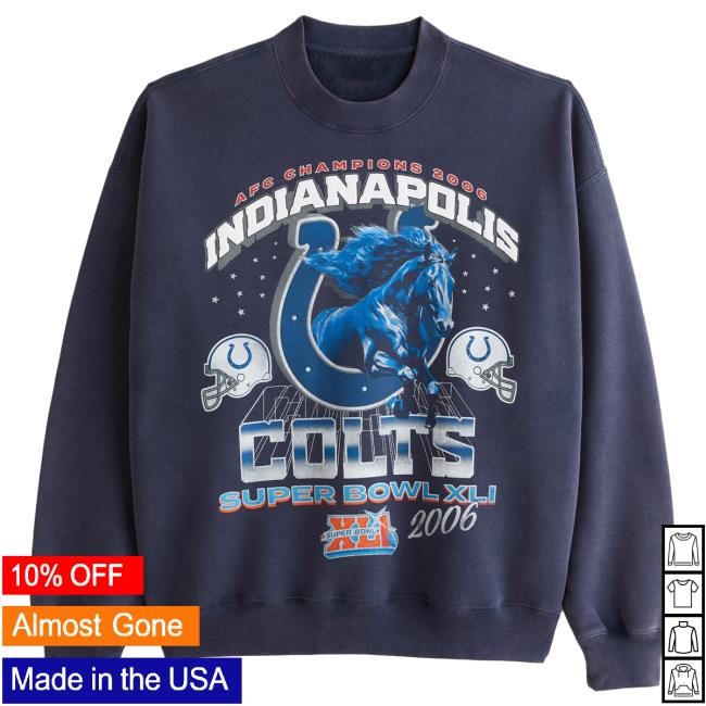 NFL Football Indianapolis Colts Graphic Crew Stadium Staple Indianapolis Colts NFL Football Graphic Crew Sweatshirt