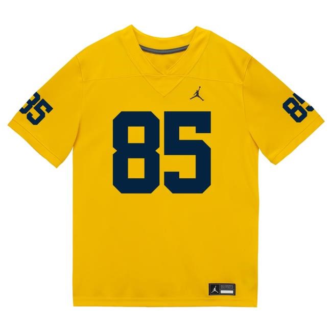 Michigan Wolverines #85 Logan Forbes Student Athlete Maize Football Jersey New Shirt The M Den Shop Official Michigan Wolverines #85 Logan Forbes Student Athlete Maize Football Jersey New Shirt The M Den Shop Official