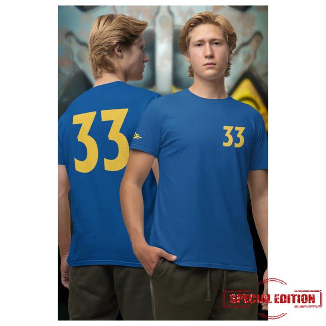 Official Fallout Merch Store Fallout Vault 33 Zip-Up Attractive Hoodie Official Fallout Merch Store Fallout Vault 33 Zip-Up Popover Hoodie