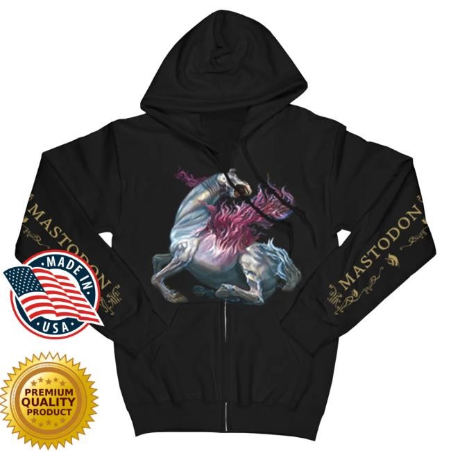 Official Mastodon Merch Store Mastodon Rocks Vignette Horse Remission Zip Hooded Sweatshirt