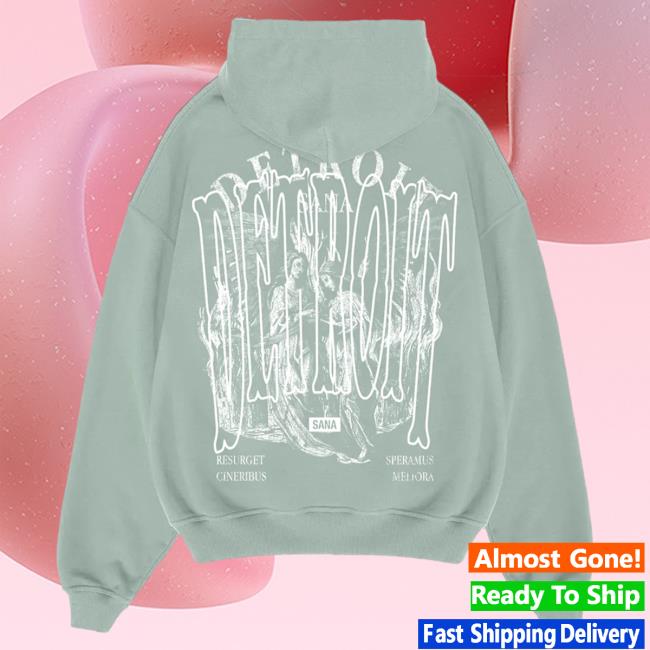 Official Sana Detroit Red Wings Sana Detroit 313 Capsule Pull Over Hoodie - Sage