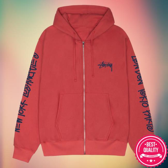 Official Stussy Clothing Store Shop Merch Big Cities Zip Pullover Hoodie Pepper Apparel