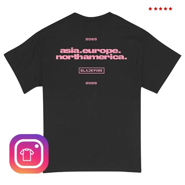 Deadline Tour Merch Blackpink Continent Logo Hot Shirt Pink | Blackpink Official Merch Store Deadline Tour Merch Blackpink Continent Logo Tshirt Pink | Blackpink Official Merch Store