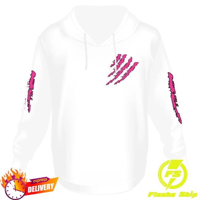 Official 6ix9ine Merch Store Tekashi 6Ix9ine White Crew neck Sweatshirt Tata Claw Pink