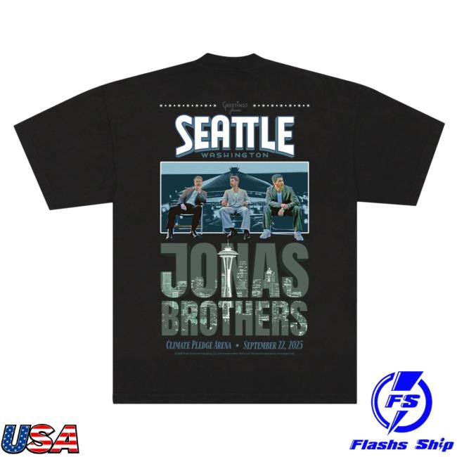Official Jonas Brothers Merch Store Shop Greetings From Your Hometown - Seattle, WA T Shirt JonasBrothers