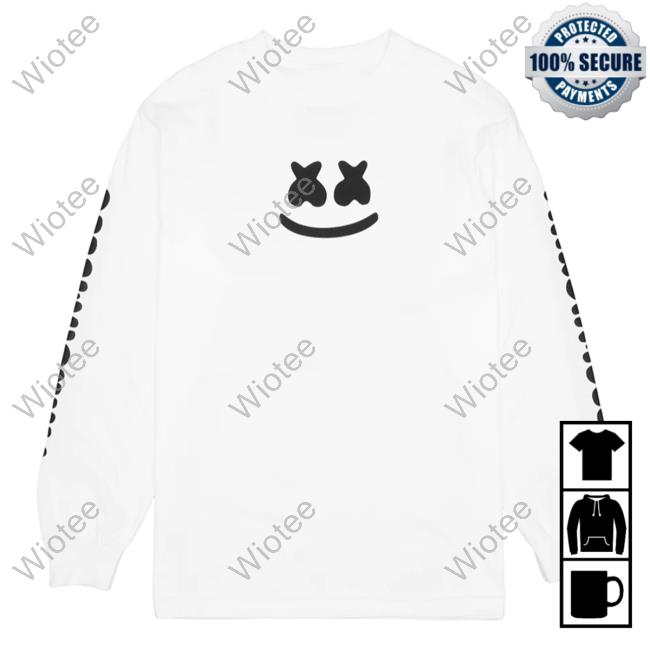 Official Marshmello Music Clothing Store Shop Smile Bar L/S Sweater White Marshmellomusic Merch