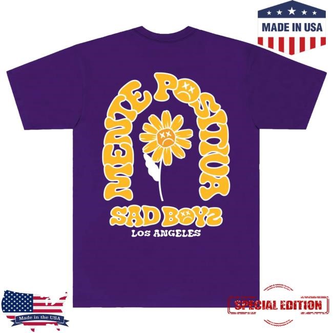 Official Sad Boyz Merch Store Mente Positiva Los Angeles T-Shirts - Purple