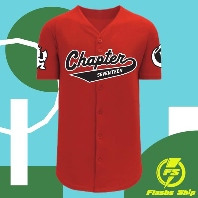 Official Chapter 17 Records Merch Store Shop Chapter 17 Baseball Button Up Jersey T-Shirts Red Chapter17Records