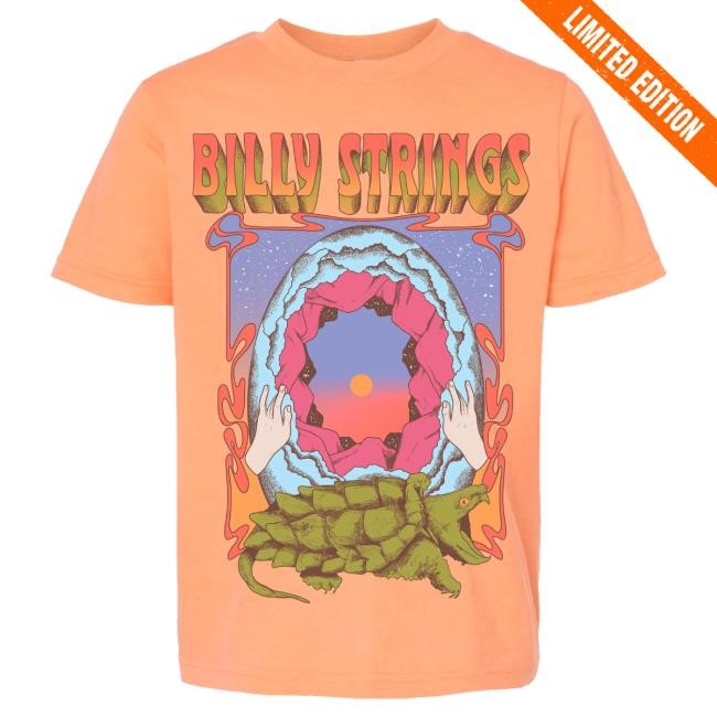 Billy Strings Merch Youth Snapping Turtle Shirts (Nick Potts)