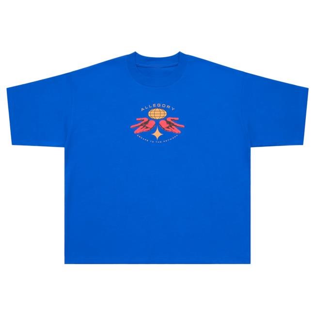 Official Allegory Clothing Escape To The Network Heavyweight Cropped Fit Tshirt / White Allegory House Merch Official Allegory Clothing Escape To The Network Heavyweight Cropped Fit Popover Shirt / White Allegory House Merch