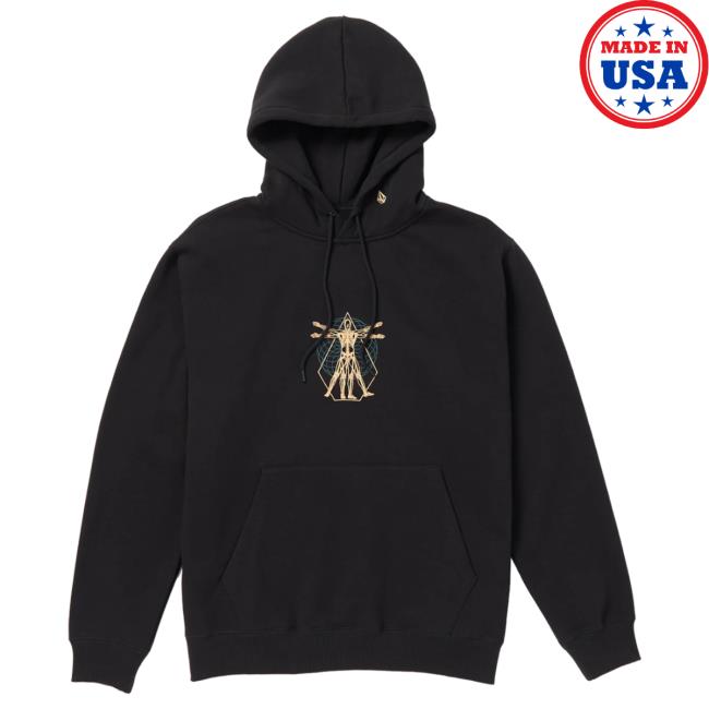 Official Volcom Stone Clothing Shop Store Utopic Pull Over Hoodie Black