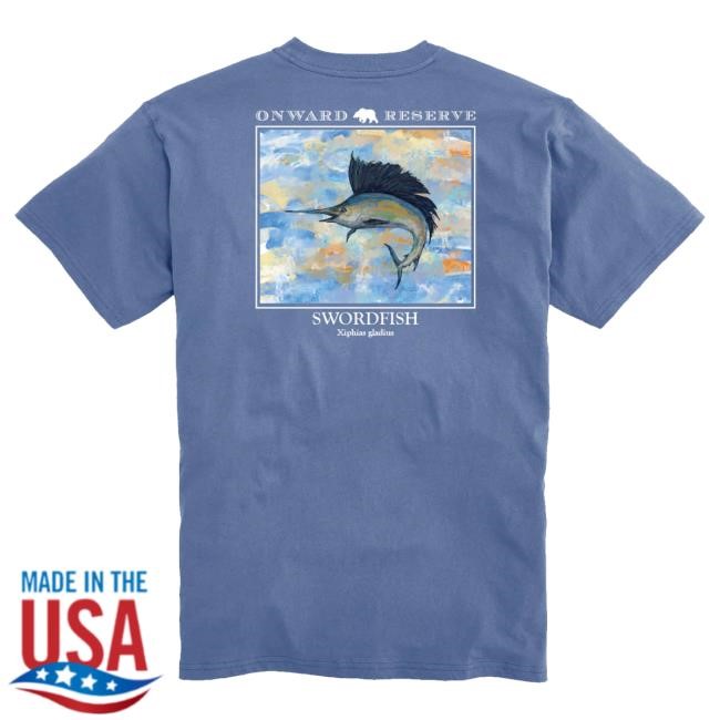 Onward Reserve Graphic Swordfish Tee Washed Blue Weekend Ready Swordfish Tee Onward Reserve Blue