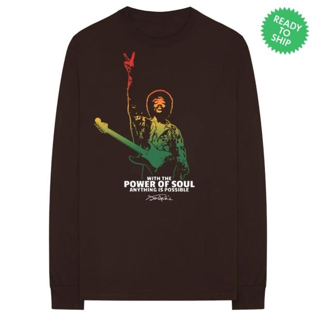 Jimi Hendrix Power of the Soul Brown LS Tee