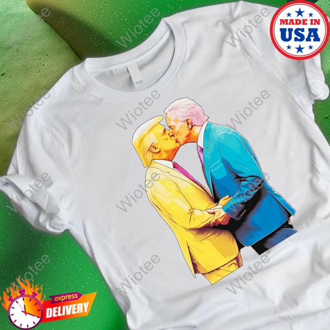 Queerquirk Merch Biden And Trump Kissing Tee Pudding Person