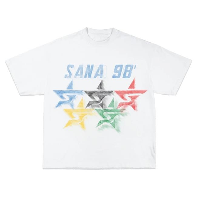 Official Sana Detroit Store Olympic Star Tshirt - White SanaDetroit