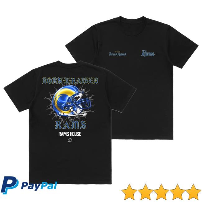 Born X Raised + Los Angeles Rams Helmet Shirt Born X Raised + Los Angeles Rams Helmet New T-Shirt