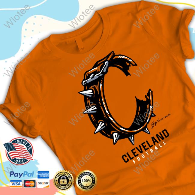 Official Orange Cleveland Football C Collar Shirt