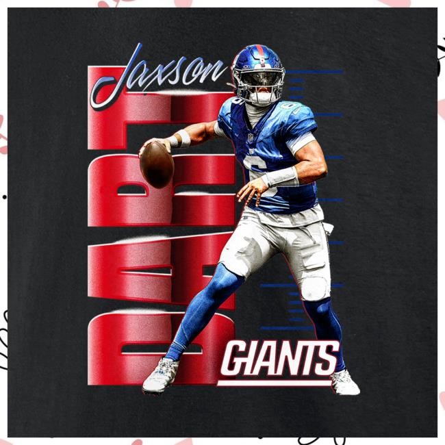 Official Men's Jaxson Dart Black New York Giants Celebration Tshirt