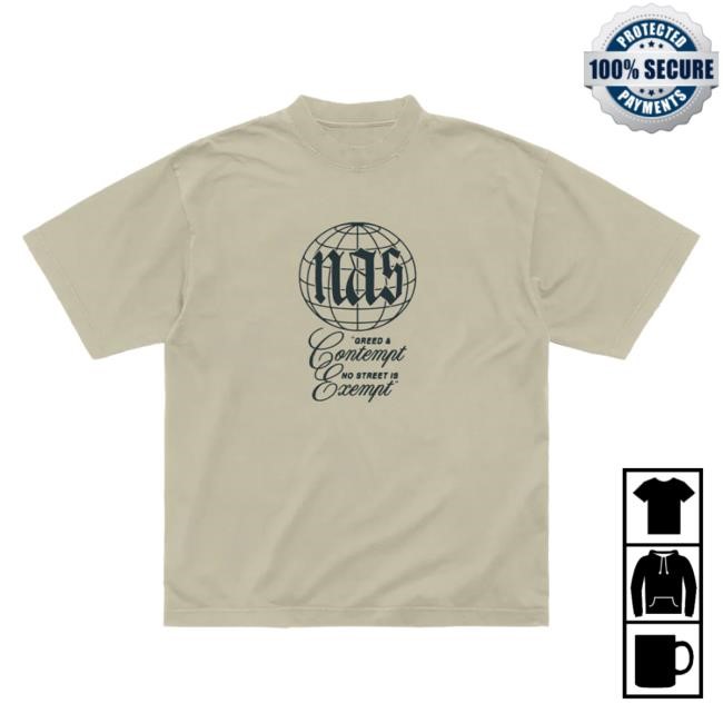 Official Nasir Jones Shop Nas Merch Greed & Contempt Popover Shirt Nasirjones