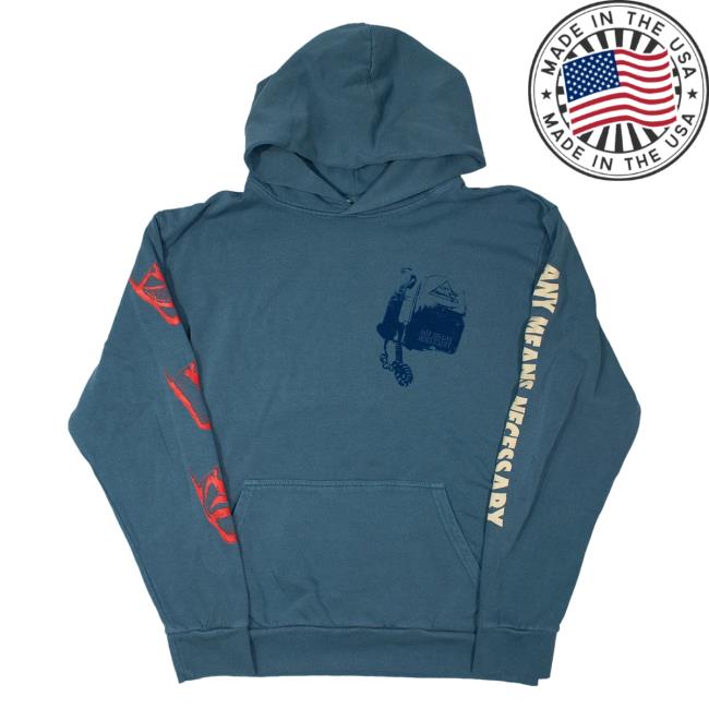 Official Any Means Necessary Clothing Blackphone Never Talk To Strangers Crew Pebble Blue Official Any Means Necessary Clothing Blackphone Never Talk To Strangers Pullover Sweatshirt Pebble Blue
