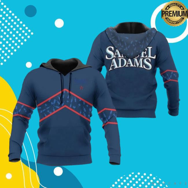 Official Samuel Adams Beer Blue Wine Pattern Hooded Sweatshirt