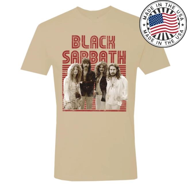 Black Sadbath Shop Merch Black Sabbath Red Stripe Graphic Shirts