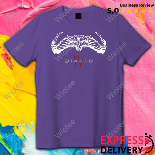 Official Diablo 4 Merch Diablo Iv Skull Long Sleeve Shirt Diablo Iv Skull T Shirt