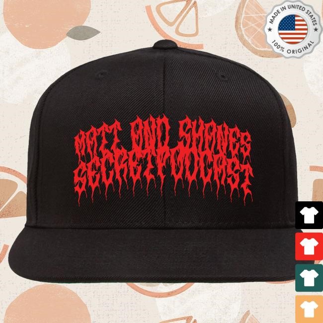 MSSP Metal Cap Black Hat w Red Letters | Matt and Shane's Secret Podcast