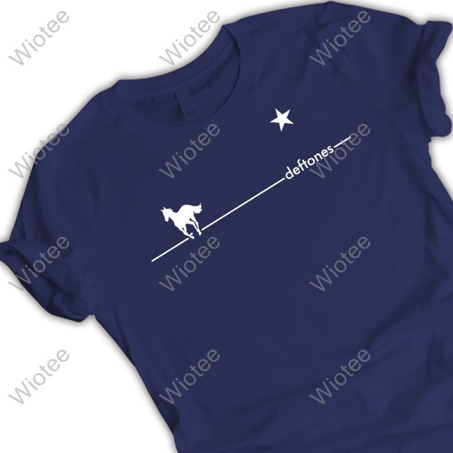 Deftones Shop White Pony Navy Flag Shirt
