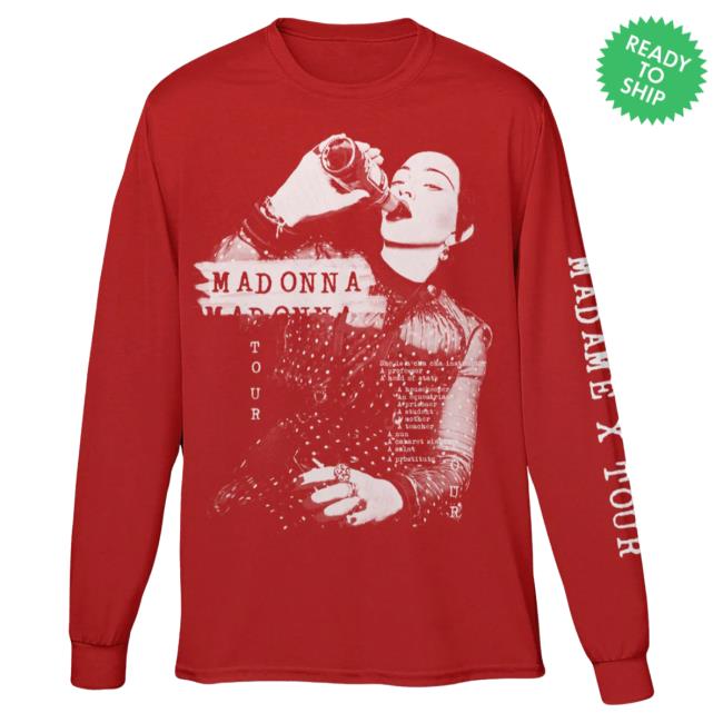 Official Madonna Merch Store Madame X Red Long Sleeve Madonna Apparel Clothing Shop