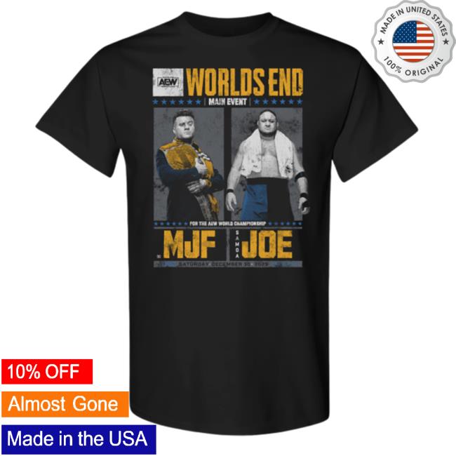 Official Aew Merch Aew Worlds End 2023 Matchup - Mjf Vs Samoa Joe Sweatshirt