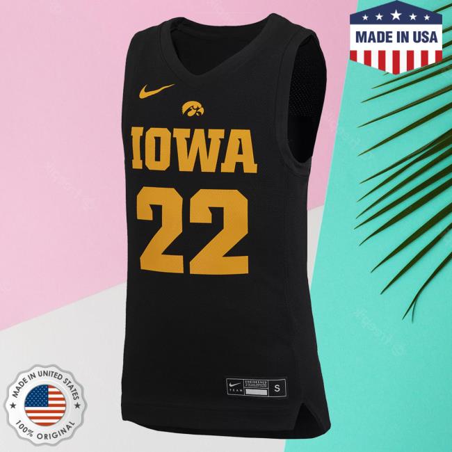 Official Iowa Hawkeyes Merch Store Iowa Hawkeyes #22 Black Caitlin Clark Replica Basketball Jersey Shirt New Iowa Hawkeyes Apparel Clothing Shop