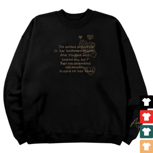Amy Winehouse Official Merch Shop | Amy Winehouse Black Poem Crewneck Sweater