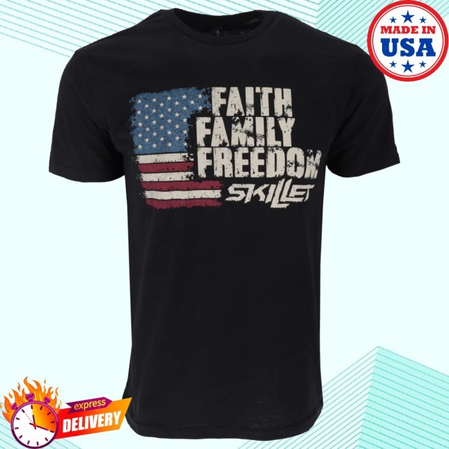 Skillet - Merch Skillet - Faith, Family, Freedom, Tee Shirt Skillet - Merch Skillet - Faith, Family, Freedom, Shirt