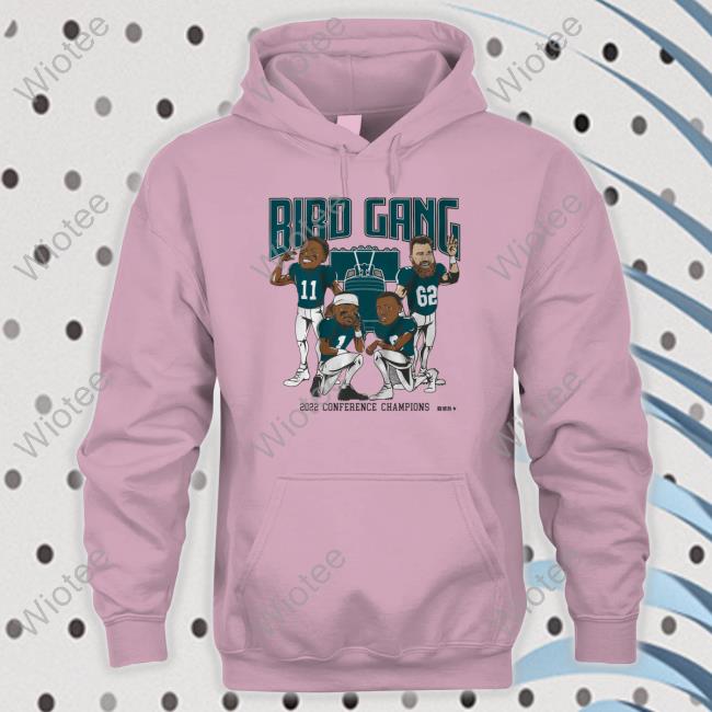Bird Gang 2022 Conference Champions Caricatures T Shirts Bird Gang Philadelphia Conference Champions Caricatures Hooded Sweatshirt