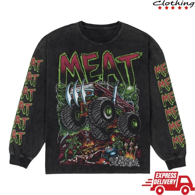 Official Papa Meat Merch Meatcanyon Monster Truck Long Sleeve